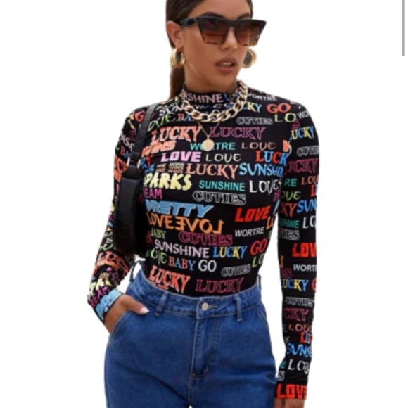 Shein lucky you‎ stretch top. Worn once - Picture 1 of 6
